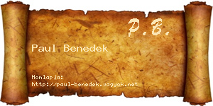 Paul Benedek névjegykártya