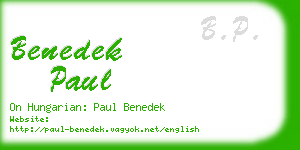 benedek paul business card